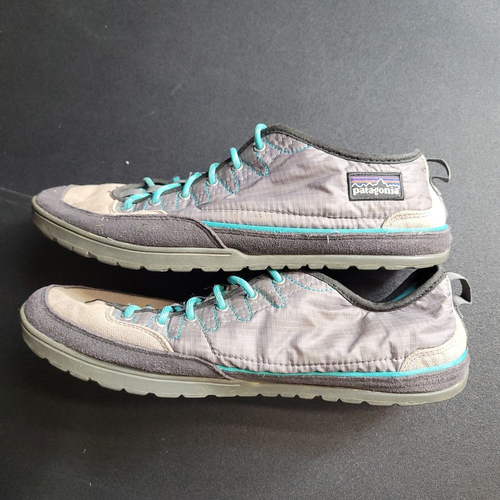 Patagonia Activist Low Top Women 11 Gray Teal Performance Ripstop Travel Flats